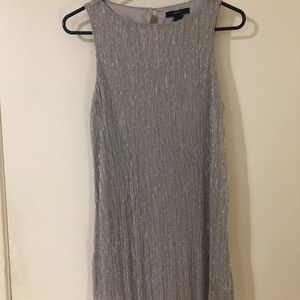 Silver Sparkly Flowy Mini Dress